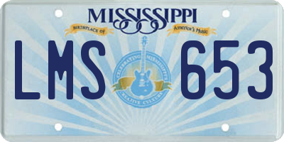 MS license plate LMS653