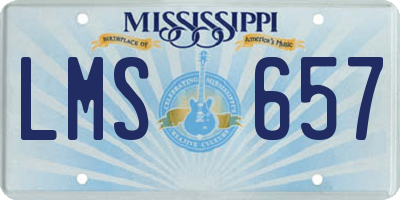 MS license plate LMS657