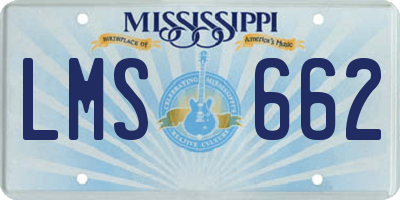 MS license plate LMS662