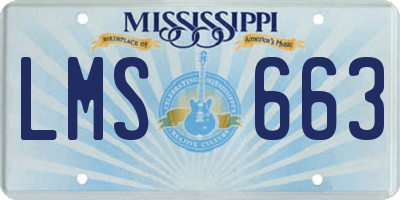 MS license plate LMS663
