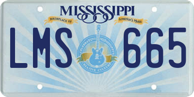 MS license plate LMS665