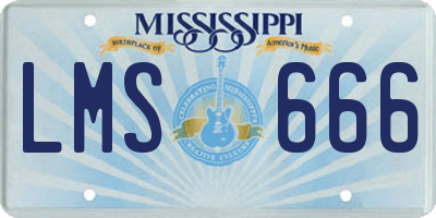 MS license plate LMS666