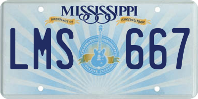 MS license plate LMS667