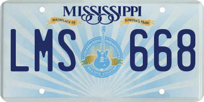 MS license plate LMS668