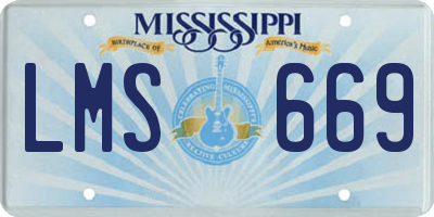 MS license plate LMS669