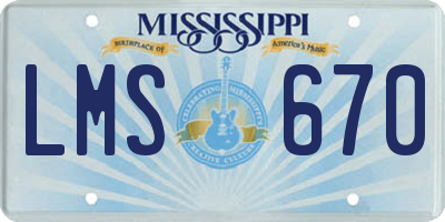 MS license plate LMS670