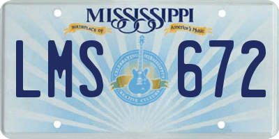MS license plate LMS672