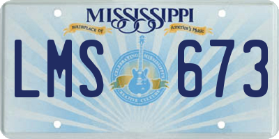 MS license plate LMS673
