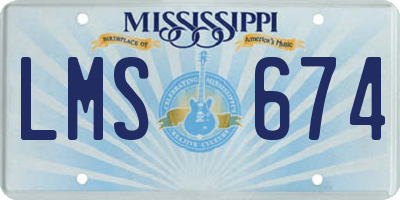 MS license plate LMS674
