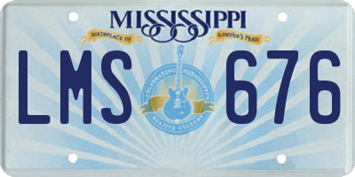 MS license plate LMS676