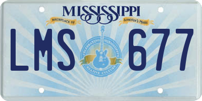 MS license plate LMS677