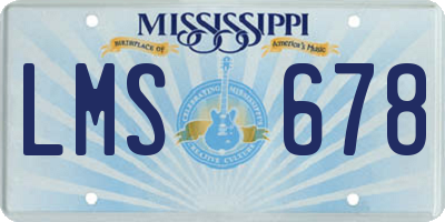 MS license plate LMS678
