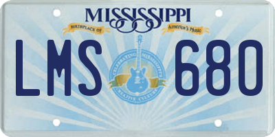 MS license plate LMS680