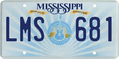 MS license plate LMS681