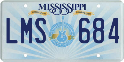 MS license plate LMS684