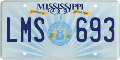 MS license plate LMS693