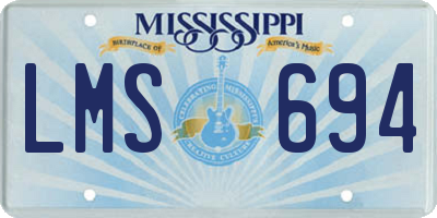 MS license plate LMS694