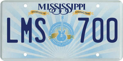 MS license plate LMS700