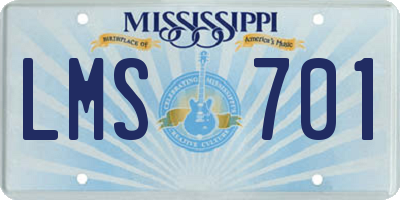 MS license plate LMS701