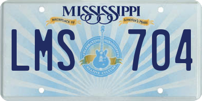 MS license plate LMS704
