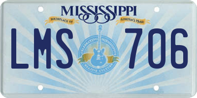 MS license plate LMS706
