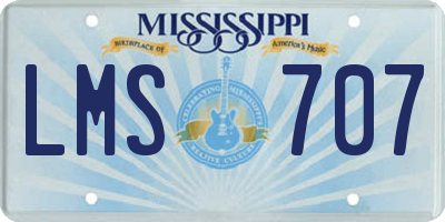 MS license plate LMS707