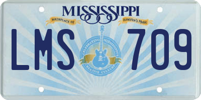 MS license plate LMS709