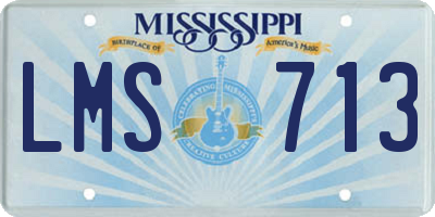MS license plate LMS713