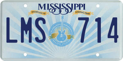 MS license plate LMS714