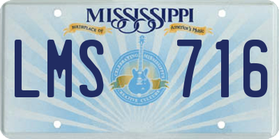 MS license plate LMS716