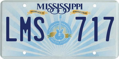 MS license plate LMS717