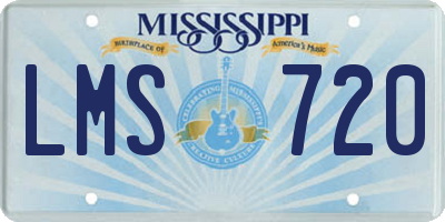 MS license plate LMS720