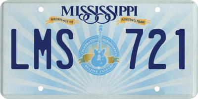 MS license plate LMS721