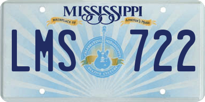 MS license plate LMS722