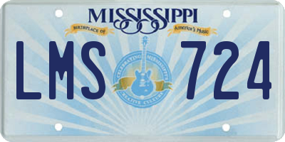 MS license plate LMS724