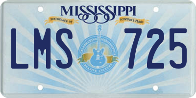 MS license plate LMS725