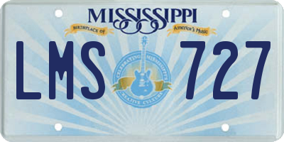 MS license plate LMS727