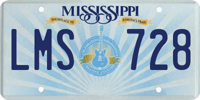 MS license plate LMS728