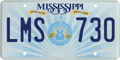 MS license plate LMS730