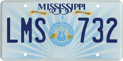 MS license plate LMS732