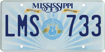 MS license plate LMS733