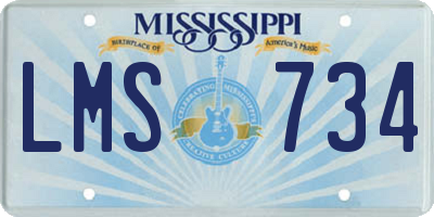 MS license plate LMS734