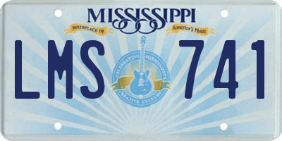 MS license plate LMS741