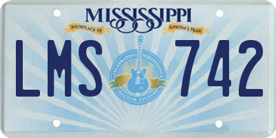 MS license plate LMS742