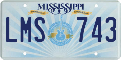MS license plate LMS743