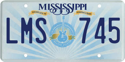 MS license plate LMS745
