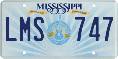 MS license plate LMS747