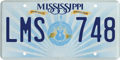 MS license plate LMS748