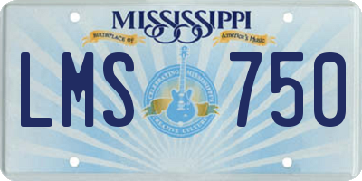 MS license plate LMS750