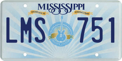 MS license plate LMS751